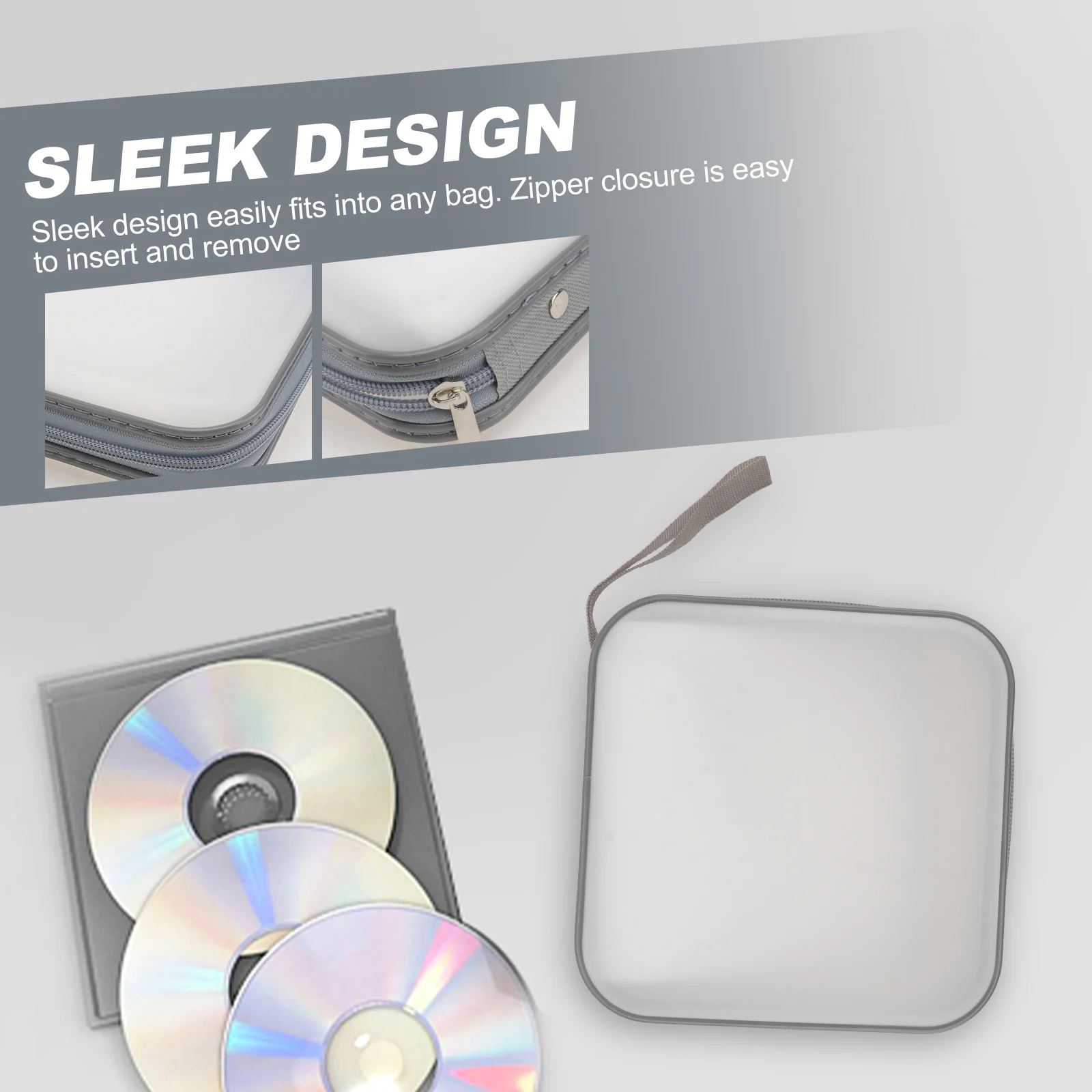 

CD Holder Case Disc Storage Organizer Large Capacity Portable Zipper Pouch for DVDs Shockproof Scratch