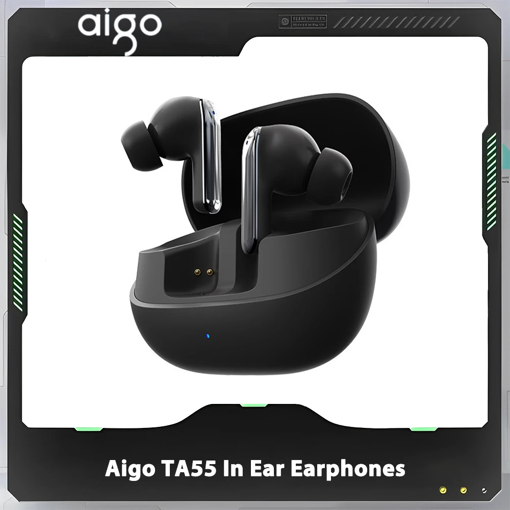 Aigo TA55 In Ear Earphones Wireless Bluetooth Noise Reduction Low Latency Moving Coil Headset Customized Gaming Headphone Gifts