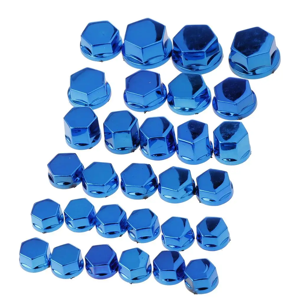 3-4pack 30 Pieces Motorcycle Screw Nut Bolt Cap Cover Decoration for Yamaha