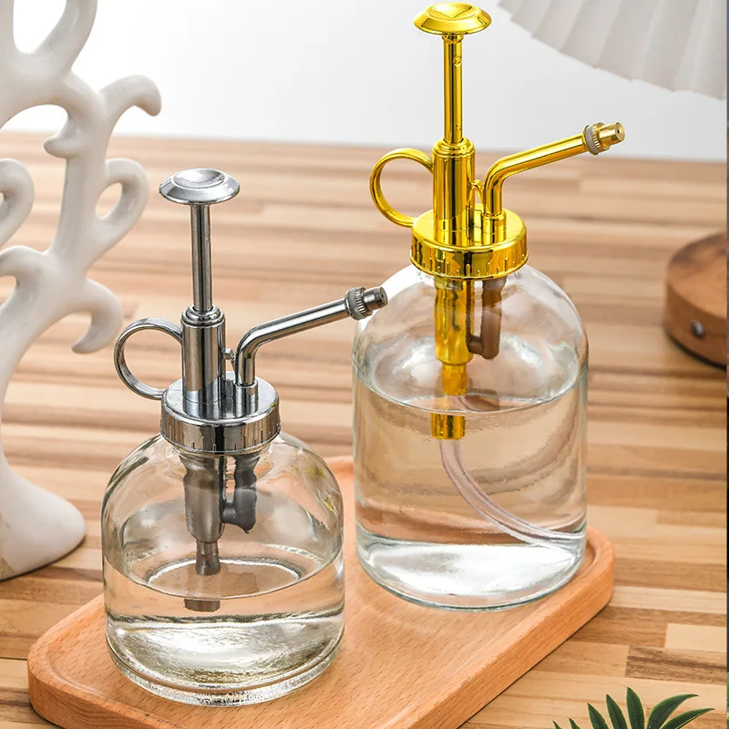 220-360ml Transparent Glass Watering Can Gardening Household Water Sprinkler Watering Can Watering Spray Can Home Decor