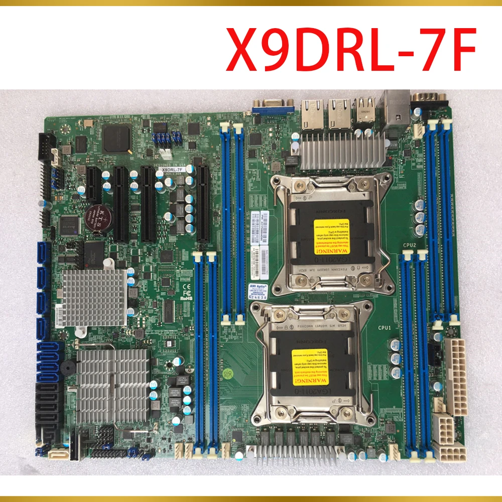 For Supermicro Server Motherboard LGA2011 Support E5-2600 V1/V2 Family ECC DDR3 8x SAS Ports via Broadcom 2208 X9DRL-7F