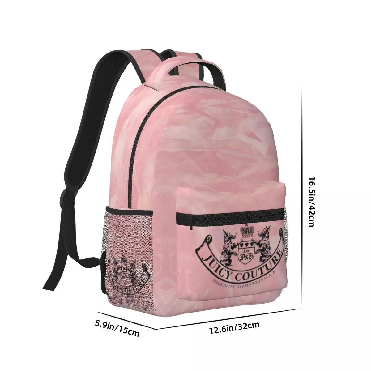 Mochila universitaria impermeable de alta capacidad para ordenador portátil, bolsa de libros de viaje, 17 pulgadas, estilo Juicy Couture, nueva moda