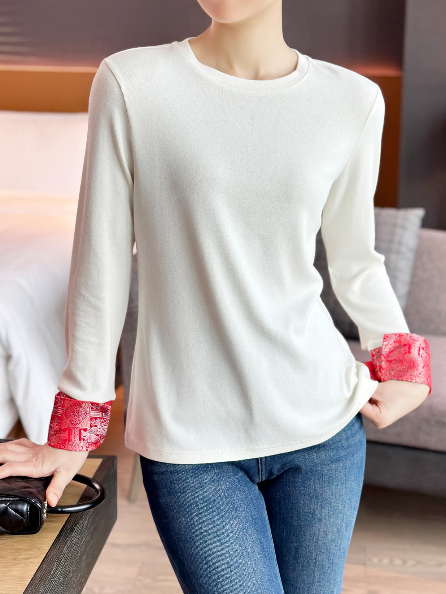 

Женская теплая и комфортная вязаная шерстяная кофта с длинным рукавом в китайском стиле, модель S06352, для повседневной носки