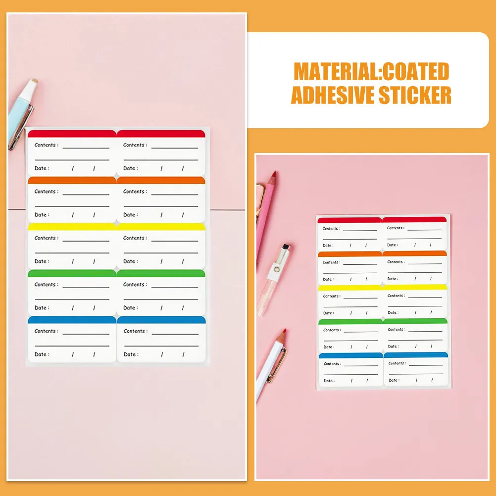 50Sheets Food Storage Labels High Adhesion Reusable Removable Freezer Safe Stickers for Kitchen Containers Food Date Labels