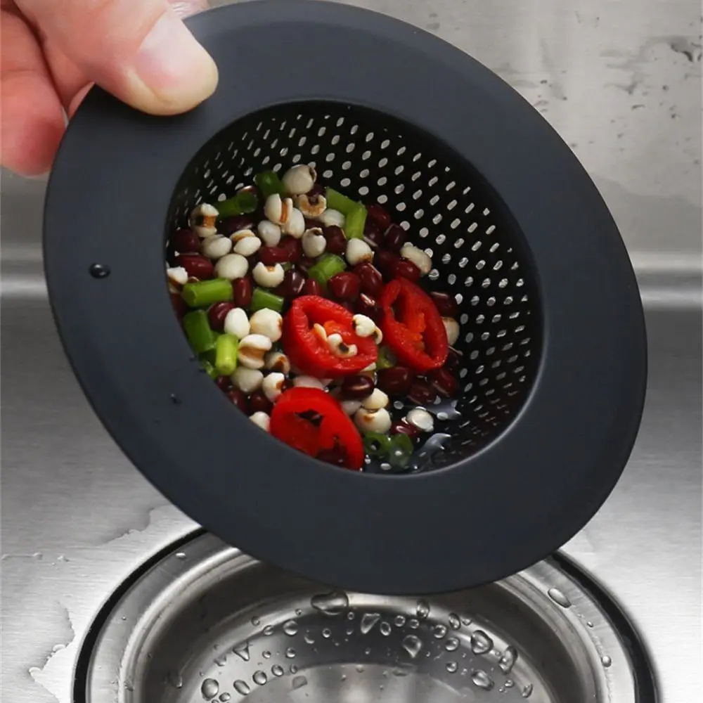 Stainless Steel Sink Strainer Anti Clog Black Mesh Trap Floor Drain Hair Clean Up Drain Filter Kitchen Bathroom Accessories