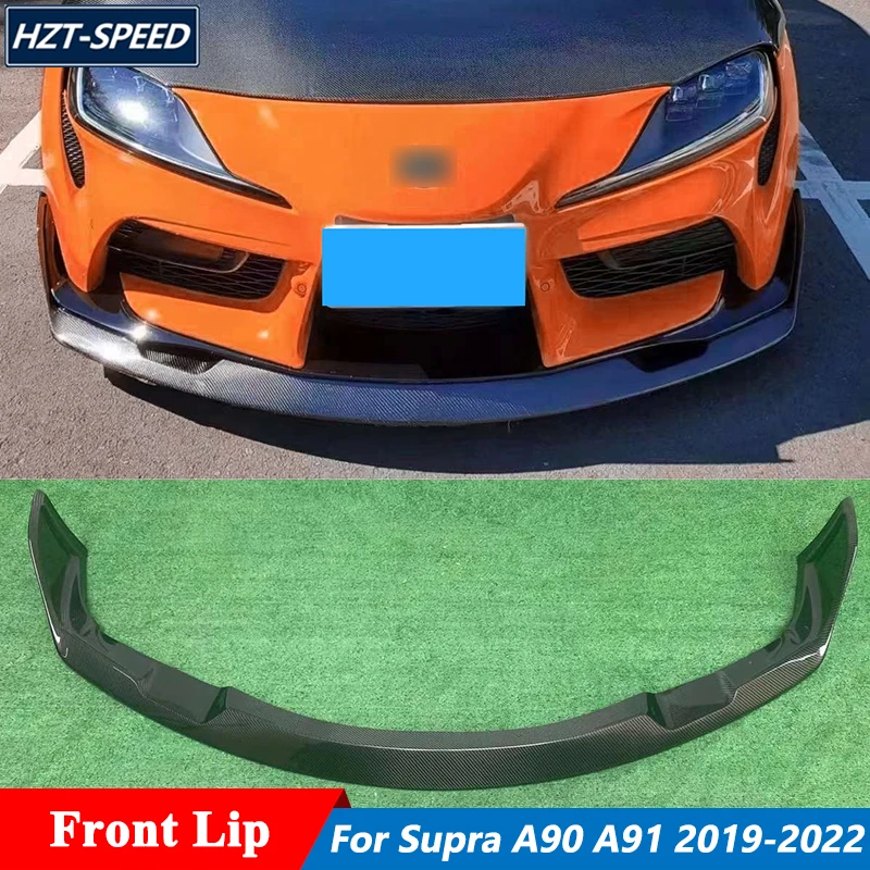 

A Style Real Carbon Fiber Material Front Bumper Lip Splitters For Toyota Supra A90 A91 Tuning 2019-2022