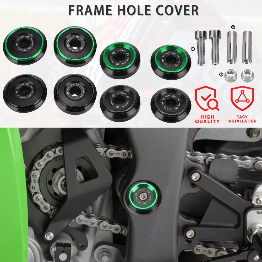 

Для Kawasaki Z1000 ZX-10R Z1000SX Ninja 1000 1000SX ABS ZX-10RR 2010-2024 заглушки для отверстий в раме мотоцикла, крышки, комплекты декоративных колпачков