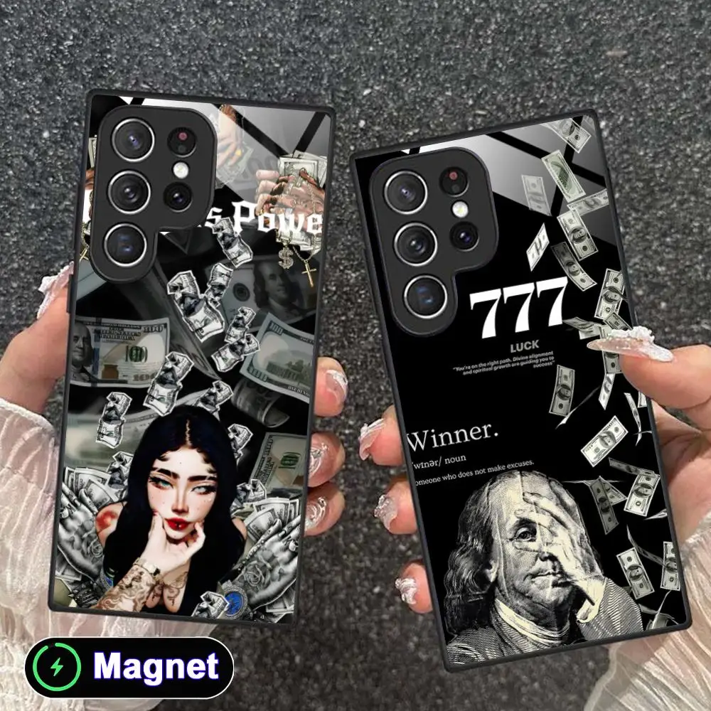 Time Power Phone Case for Samsung Galaxy S26 S25 S24 S23 S22 S21 S20 Note20 Plus FE Ultra Glass Magnet Cover