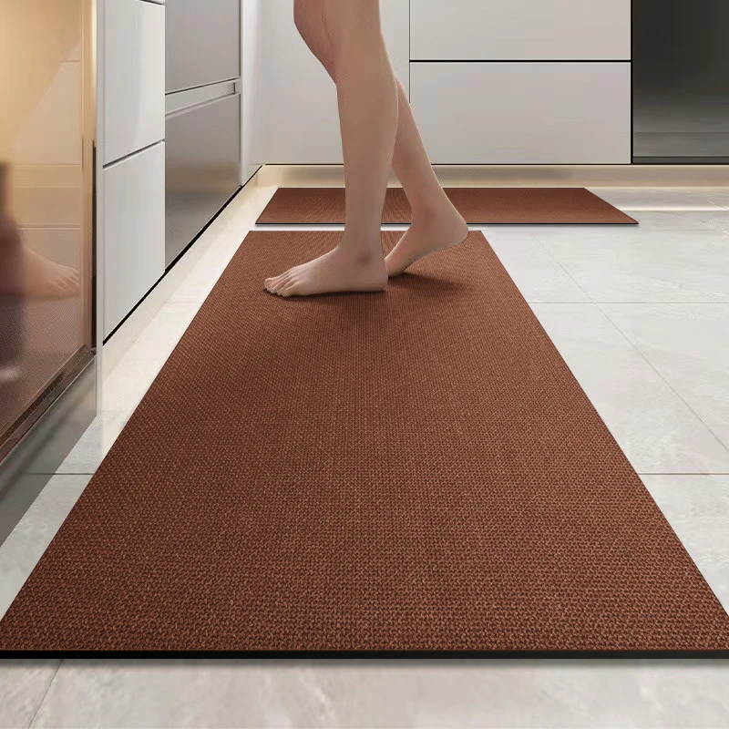 Lange Streifen Küchenbodenmatte Kieselgurte rutschfeste Matte einfache saugfähige Badezimmermatte quadratische Eingangsmatte – Detail 7