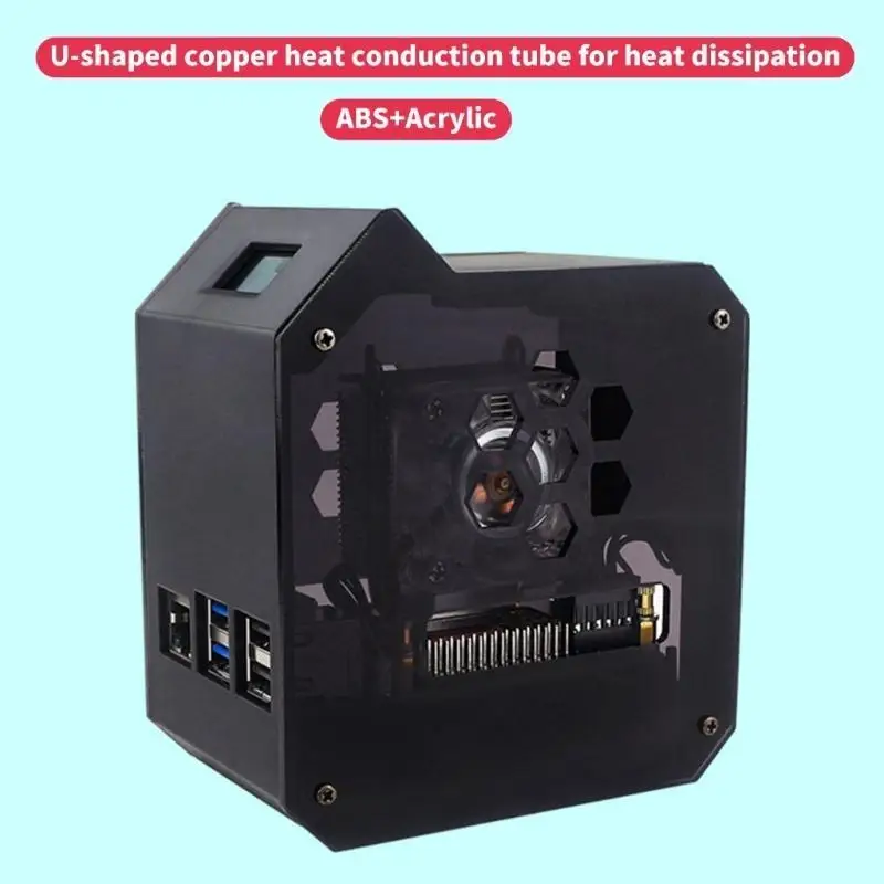 Y1UB Essential Cooling Fan Set For RPi 5 With OLED Display And Efficient Heat Dissipation Ice Tower Cooling Fan Set