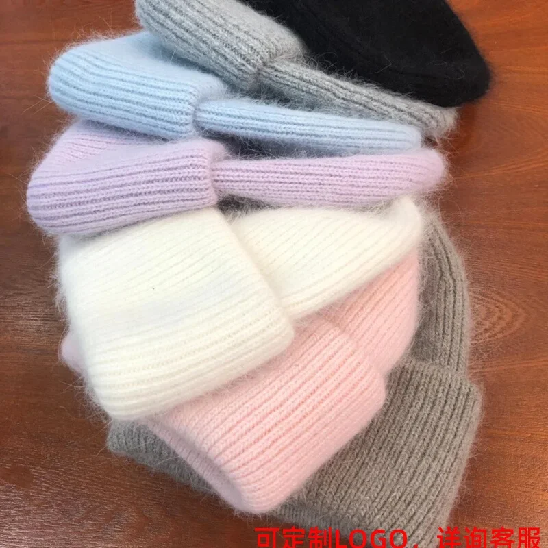 Minimalist Knitted Beanie Hat Women Warm Soft Cotton Elastic Headgear Casual Trendy Solid Color Daily Fashion Autumn Winter