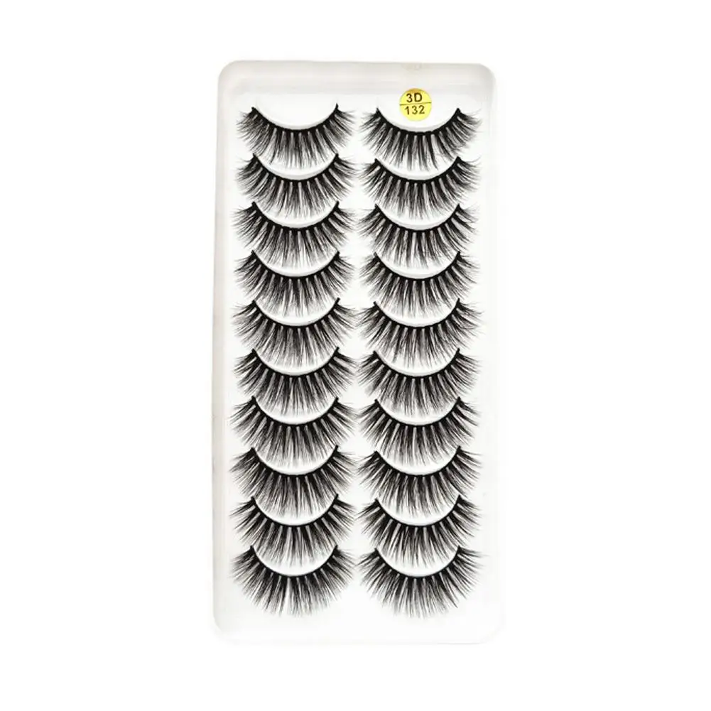 10 Pairs Natural Eyelashes 3d Faux Mink Lashes Fluffy Eyelashes Wholesale Curly Reusable Wispy Soft Long False Natural Lash N2p1 image 5