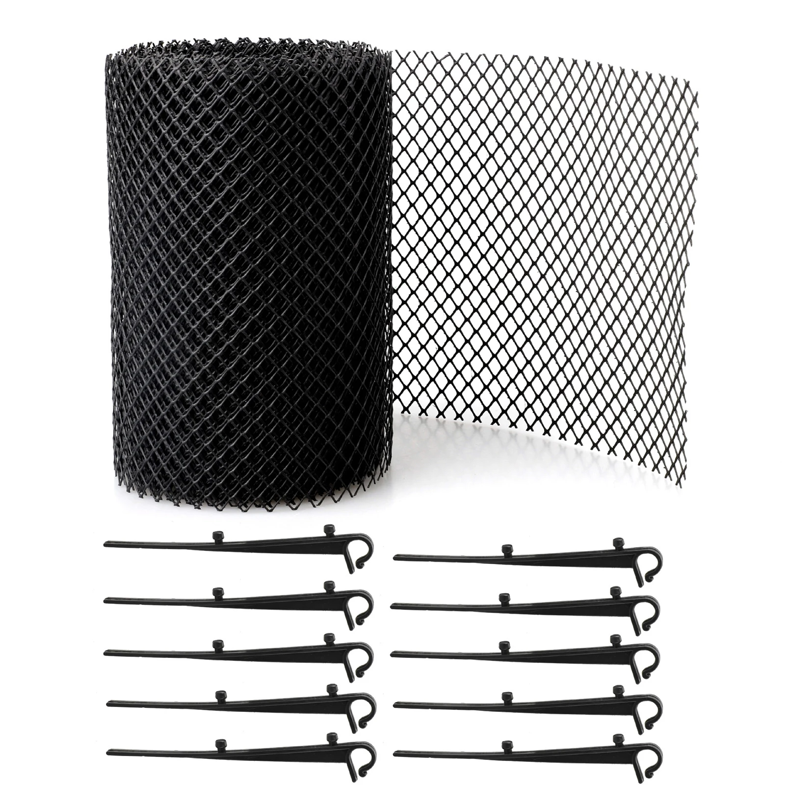 

Sewer Protection Net Durable ABS Plastic Mesh Gutter Guard Cover Black 6 Inch Roll Reusable Leaf Filter For Roof Garden Balcony