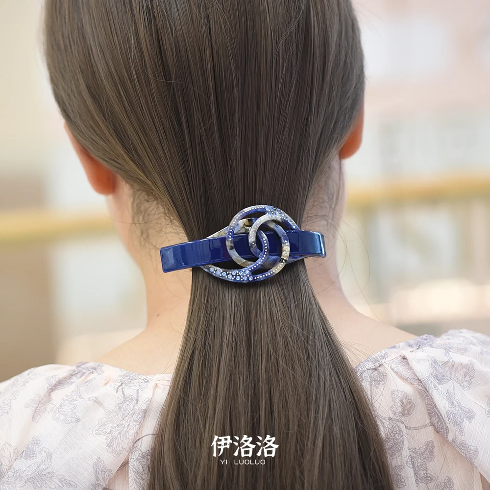 Women hair headwear large cute hair clip ponytail holder barrette rhinestone hair accessories for women