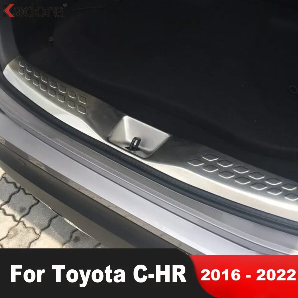 

Rear Trunk Bumper Cover Trim For Toyota CHR C-HR 2016-2021 2022 Steel Car Tailgate Door Sill Plate Protector Guard Accessories