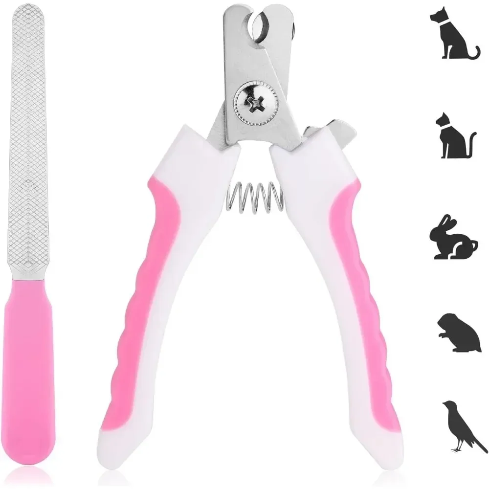 Professional Pet Nail Clipper for Small Dogs Cats - Stainless Steel Grooming Scissors with Nail File Trimmer for Puppy Animal