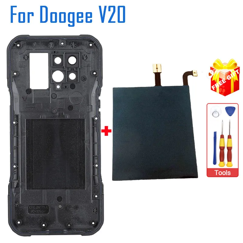 New Original DOOGEE V20 Battery Cover Back Case Bottom Cover With NFC Wireless Charging Accessories For DOOGEE V20 Smart Phone