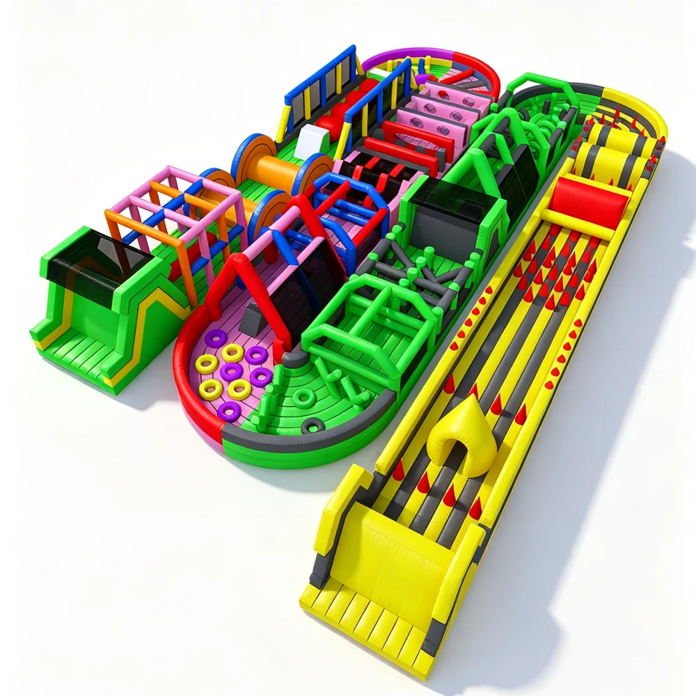 Large Inflatable Games Giant Inflatable Playground  Obstacle Course Climbing Wall Slide Jumping Bed