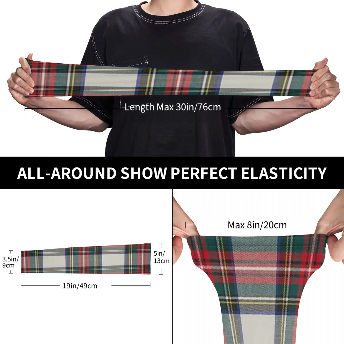 스튜어트 드레스 스코틀랜드 타탄 야외 팔토시 자외선 차단 커버 여름 아이스 실크 사이클링 타투 슬리브