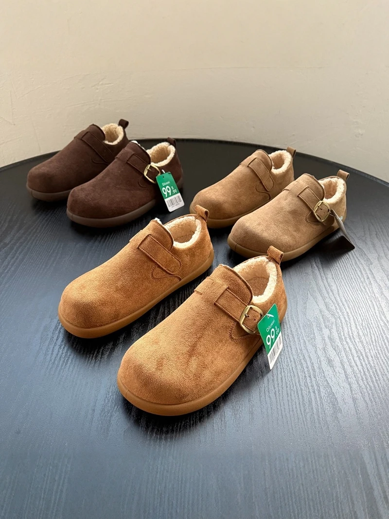 

Northeast Men's Winter Snow Boots Waterproof Fleece Lined Outdoor Casual Short Tube Moccasins Thick Bottom Low Heel PVC Sole