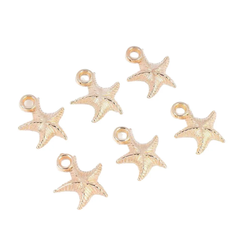 15mm 100szt 200szt Zawieszki Rozgwiazdy Pozłacane Srebrne Koraliki Wisiorki DIY Biżuteria Kolczyki Naszyjniki Akcesoria Rękodzieło