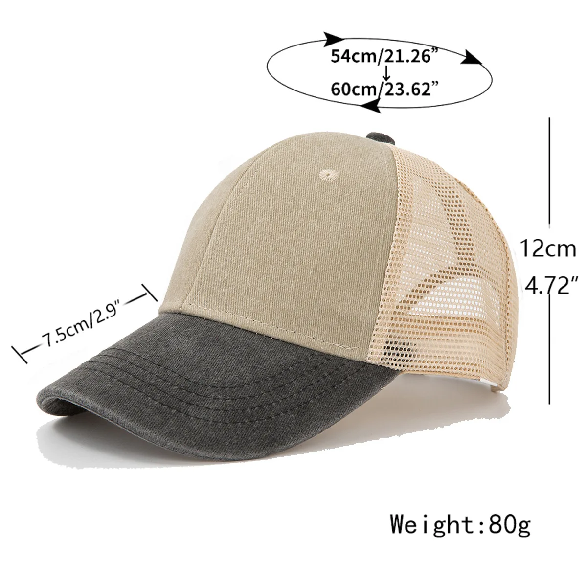 Wash Denim Color Block Breathable Mesh Baseball Cap Snapback Cap Shade Dad Hat Cap With Name Customized For Women Men