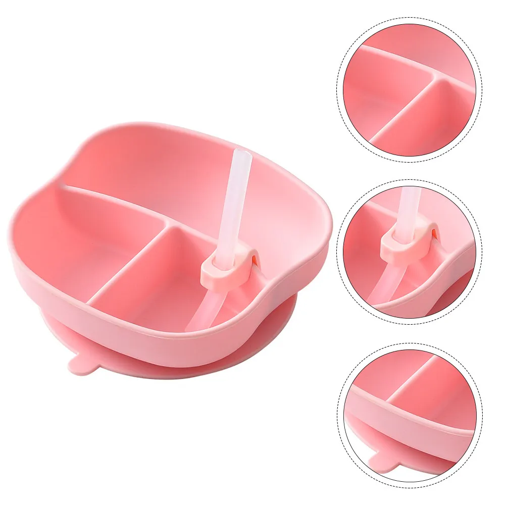 

1Pcs Silicone Suction Dinner Plate for Babies Toddlers Infants with Strong Sucker Base Divided 3-Section Design Easy Clean Safe