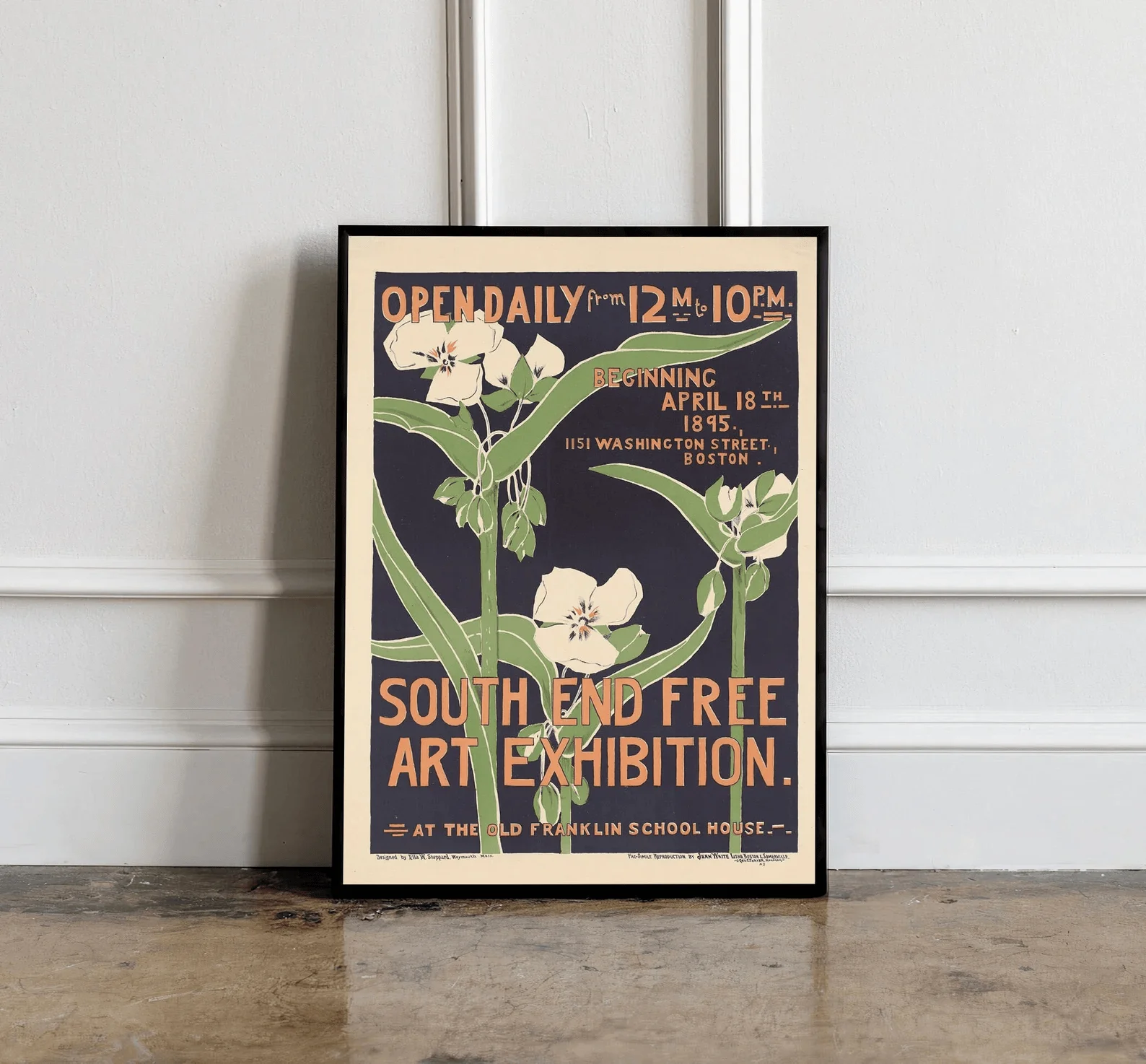 Art Nouveau Poster, Vinage Exhibition Poster, South End Free Art Exhibition, Vintage Art Trendy Print, Home Decor Print Wall Art image 3