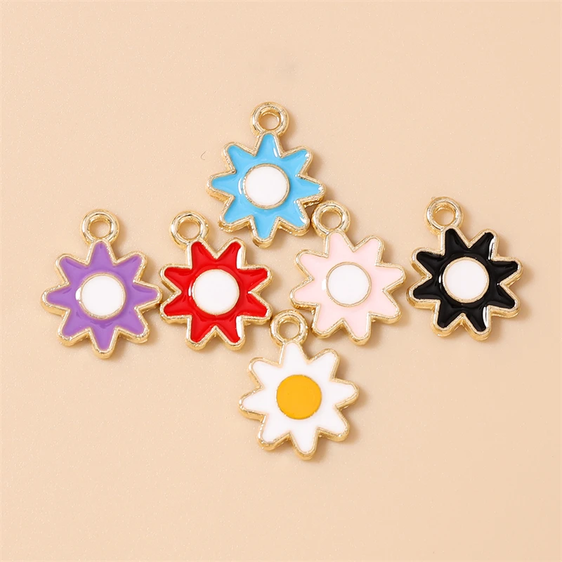 20 Stück 12x16mm Niedliche Bunte Emaille-Sonnen-Anhänger für die Herstellung von Halsketten, Ohrringen, Armbändern, DIY-Handwerk und Schmuckzubehör – Detail 13