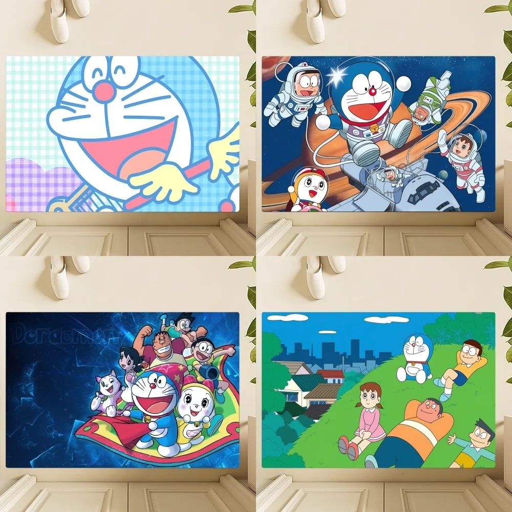 Classics Cartoon D-Doraemon Cute Floor Mat Bedroom Kitchen Door Bath House Super Absorbent Foot Non-slip