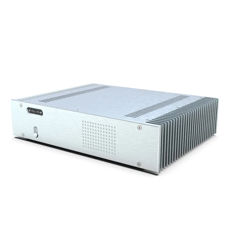 All aluminum silver power amplifier DIY chassis Radiators on both sides amplifier case box with knob BZ3608