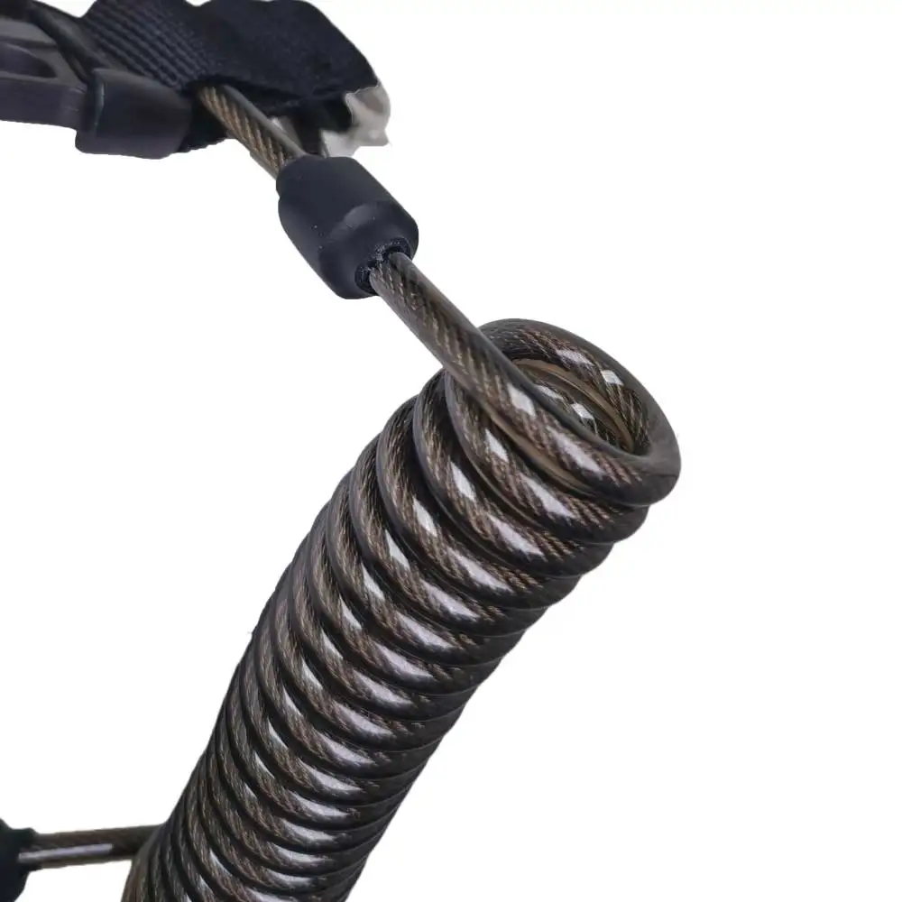 Scuba Diving Retractable Steel Wire Coiled Camera Tether Anti-Loss Security Leash Underwater Spiral Spring Coil Camera Lanyard