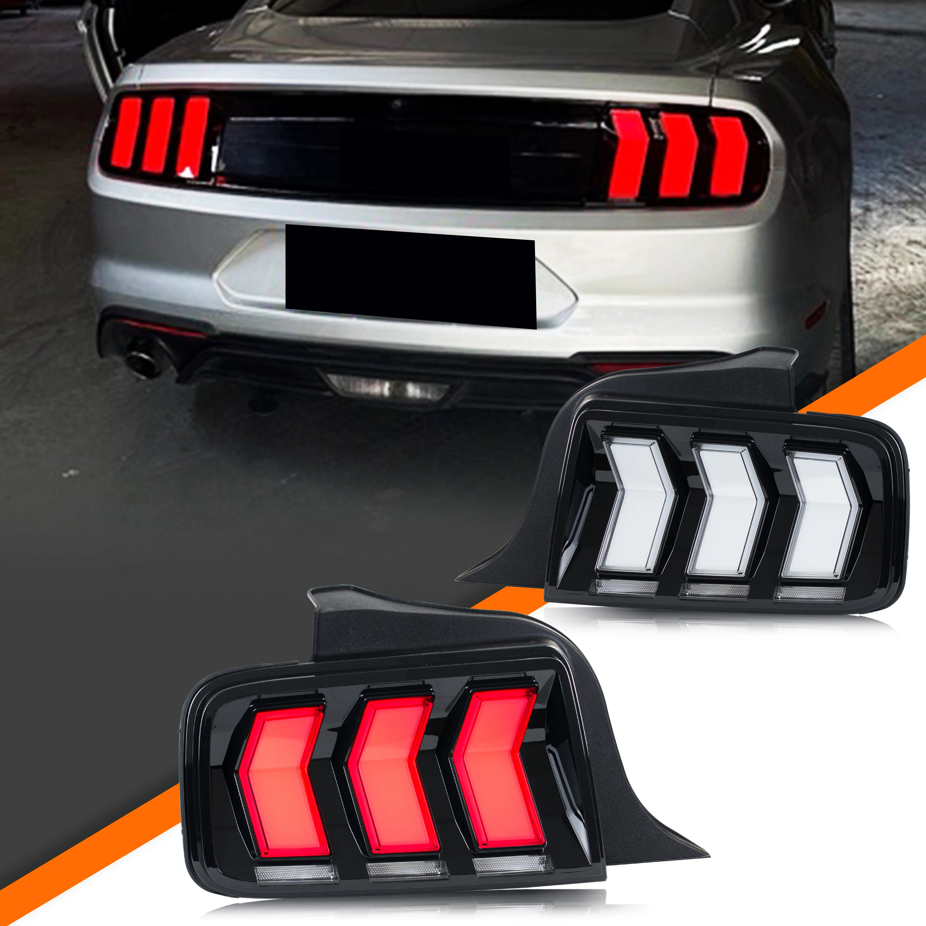 

LED S650 Tail Lights for Ford Mustang S-197 2005-2009 Sequential Turn Signal Dynamic Animation Rear Lamps Assembly