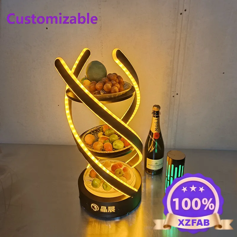 Factory Direct 2026 Three-layer bar fruit plate KTV box fruit plate rotating twist multi-layer fruit plate rack