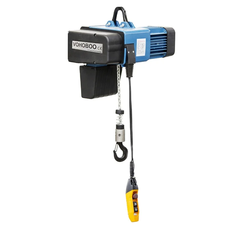 250 Kg 500 Kg 1 Ton Europe Style Fixed Trolley Type Easy Maintenance European Standard Electric Chain Hoist In Workshop