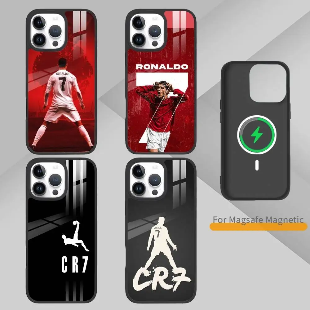 

Player R-Ronaldo C-CR7 Phone Case For iPhone 14,16,15,13,17,12,Plus,Pro,Max Magnetic For Magsafe Frosted Cover