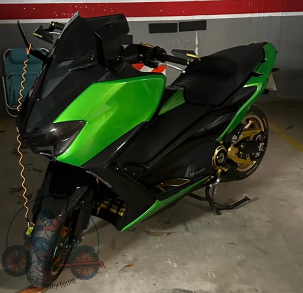 Высококачественный новый комплект обтекателей из ABS-пластика для YAMAHA TMAX 560 2019 2020 2021 (19 20 21), набор обвесов, индивидуальный дизайн, зеленый с черным.