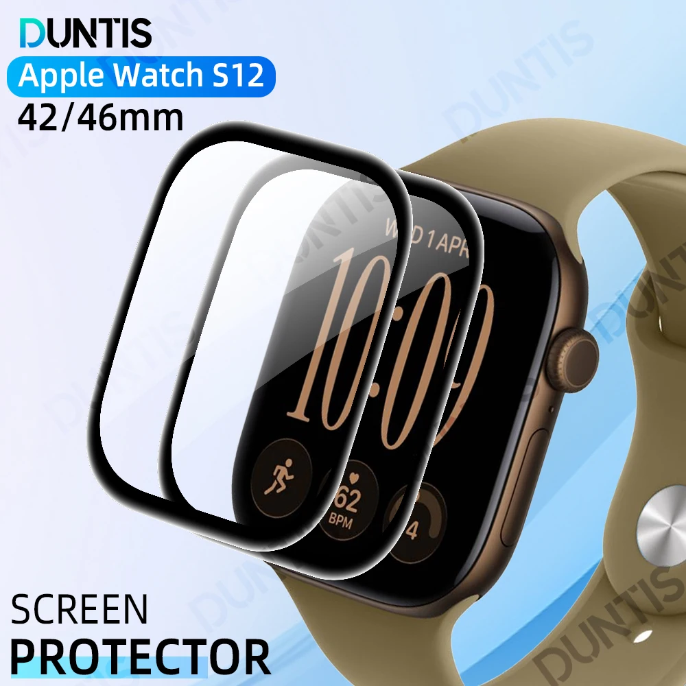 Screen Protector for Apple Watch Series 12 42mm/46mm 3D Curved Screen Protector Ultra-HD Coverage Protective Film Accessories