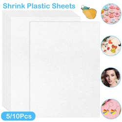 5-10Pcs Shrink Plastic Sheets A5 Shrinky Paper Sheet Heat Shrink Plastic Film Sheets Shrinky Art Paper Frosted Shrinky Sheets