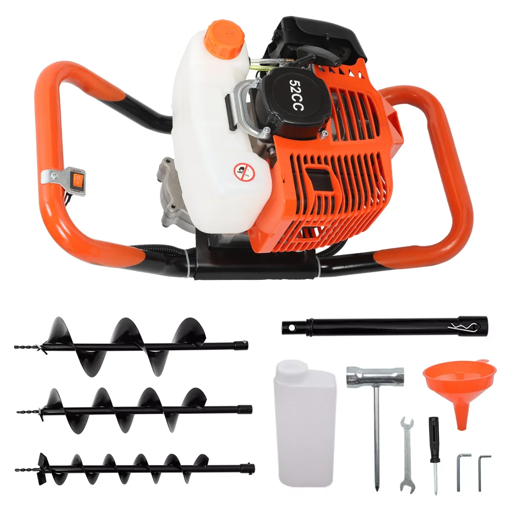 Pile Driver, 2-Stroke Petrol Fence Post Rammer, 52cc Petrol Post Driver, Fencing Pile Pounder, Handheld Knocker Pile Driver image 3