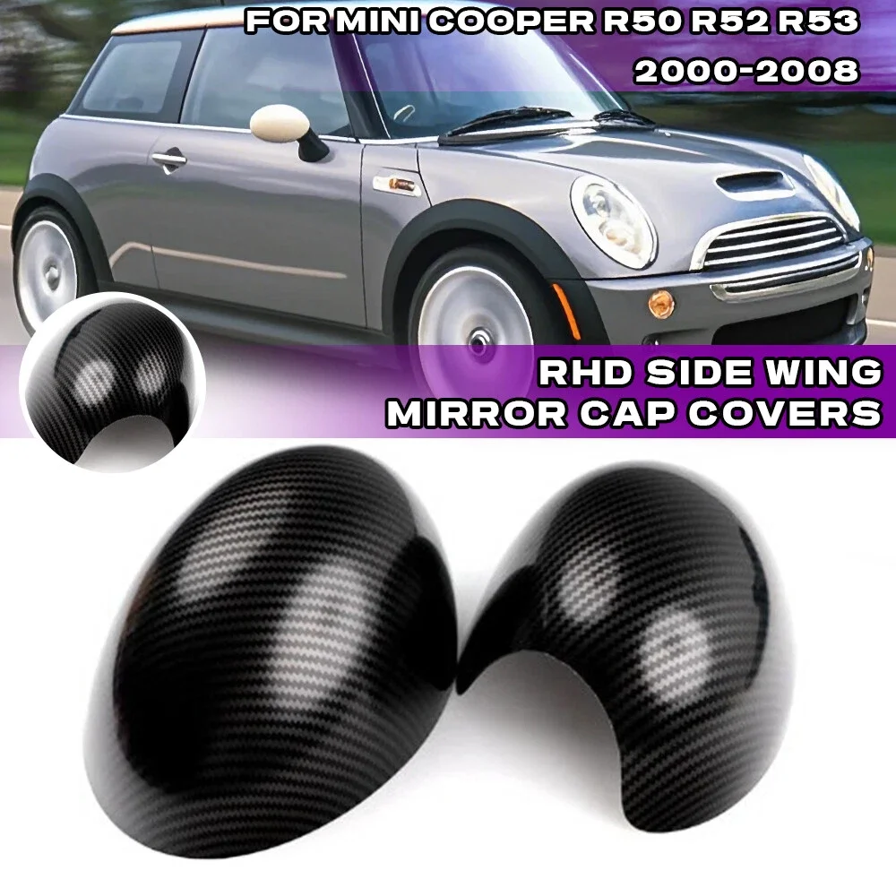 

Carbon Fibre Car Side Rear View Mirror Cover Caps For Mini Cooper R50 R53 R52 2004 2005 2006 2007 2008 RHD A4213437 A4213438