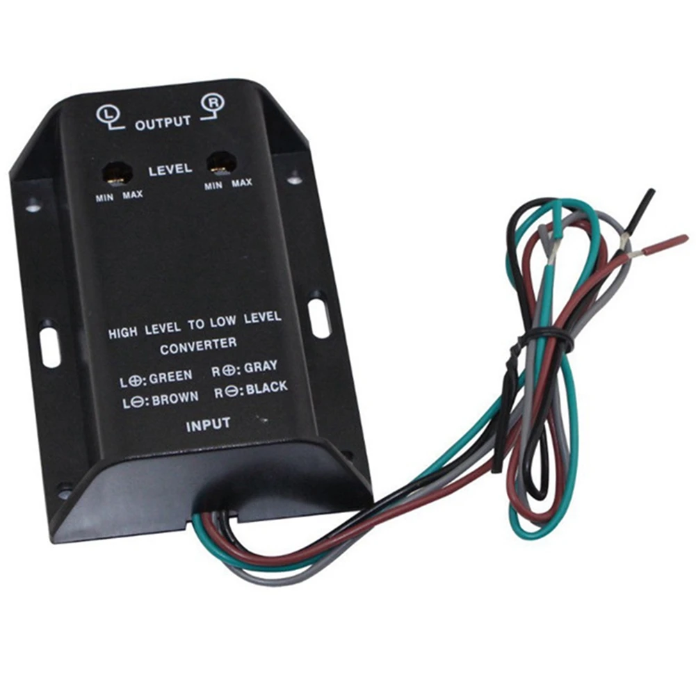 High To Low Line Level Adjustable Adapter Car Audio Amplifier Subwoofer Converter 2 Channel Speaker To Rca Converter