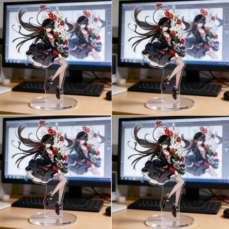 Game Wuthering Waves CHISA Peripheral Flower Holding Acrylic Stand High Aesthetic Value Desktop Ornaments Models Decoration