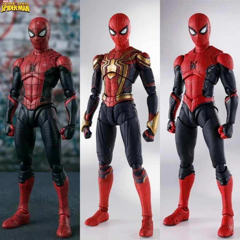 

15cm Marvel Hero Spider Man Far From Home No Way Home Red Gold & Red Black Movable Action Figure Collectible Pvc Gk Model Toys