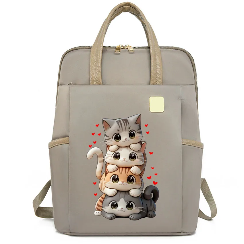 

Водонепроницаемый повседневный женский рюкзак с милым принтом в виде мультяшного кота, деловая сумка для ноутбука для девочек, модная большая женская сумка