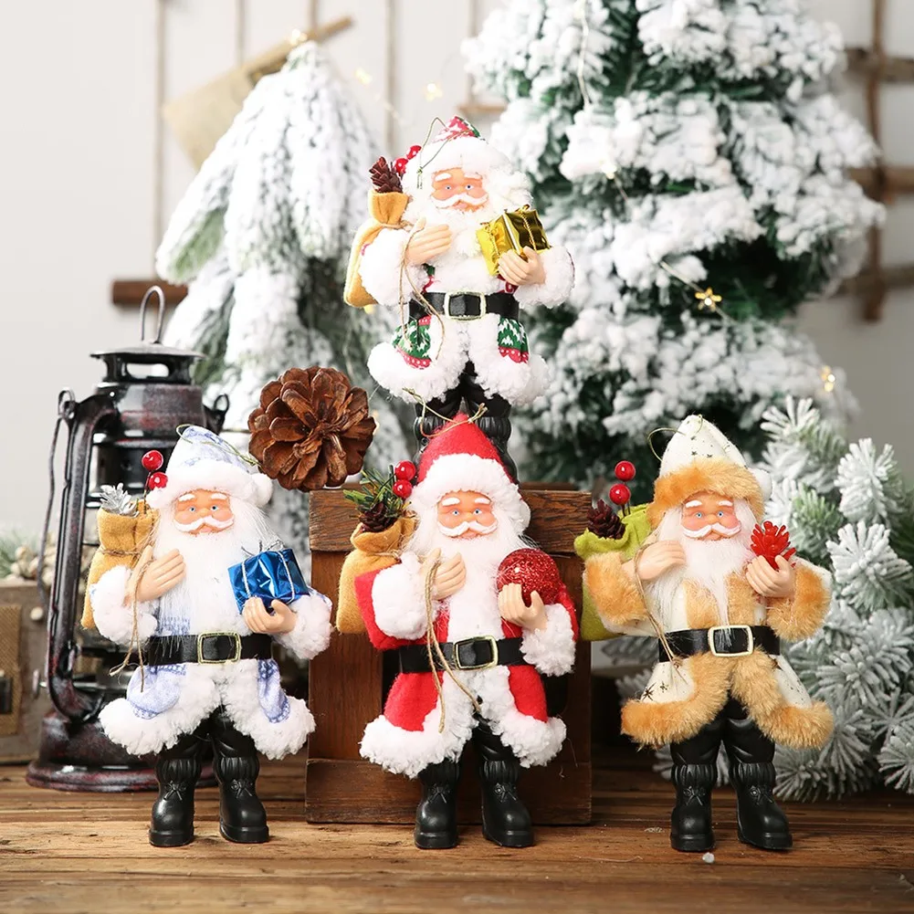 

1~4pcs Santa Claus Doll Christmas Tree Decoration Ornaments Pendant Resin Xmas Decor Home New Year Gifts 20cmx12cm