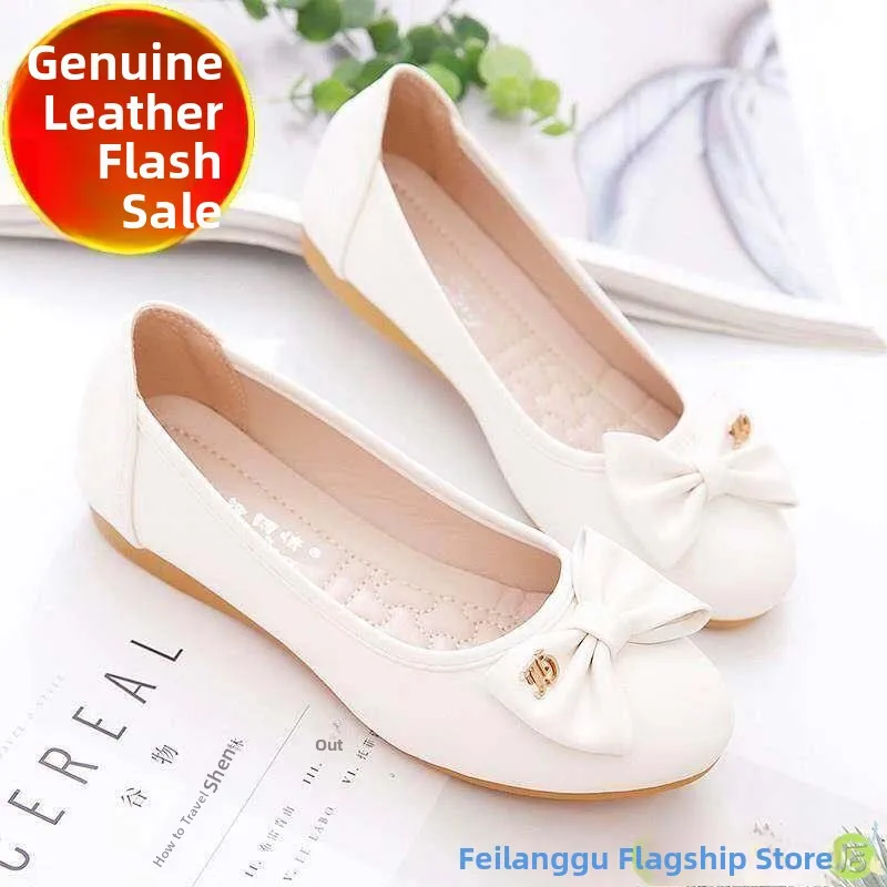 

Весна-Осень 2026: Новые женские туфли из натуральной кожи на плоской подошве с узлом, мягкой подошвой, модные, трендовые