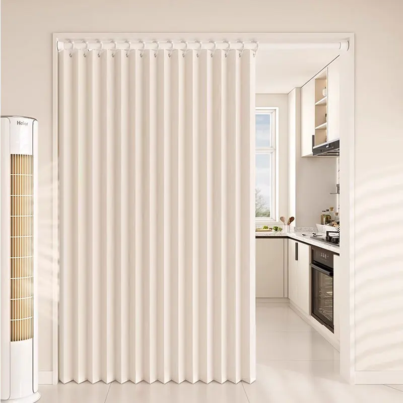 Thickened Folding Pleated Curtain, Accordion Style Partition Movable Door, Bedroom Thermal Privacy Cover