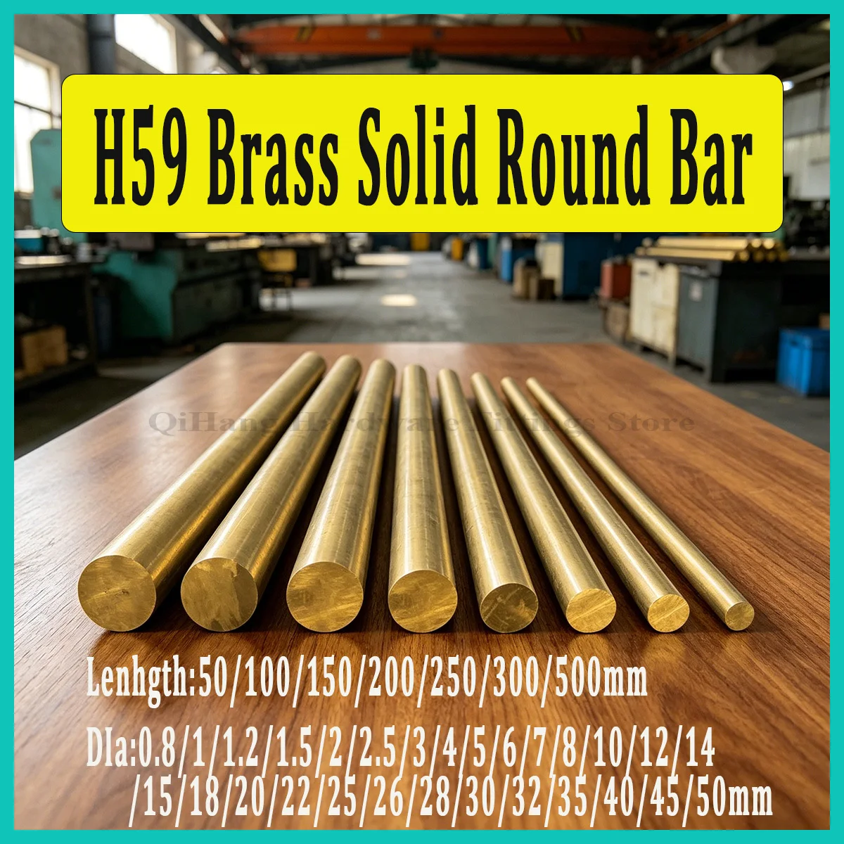 H59 Brass Solid Round Bar, High Precision CNC Metal Rod, Dia 1mm-28mm, Copper Alloy Bar for Machining & DIY Hardware