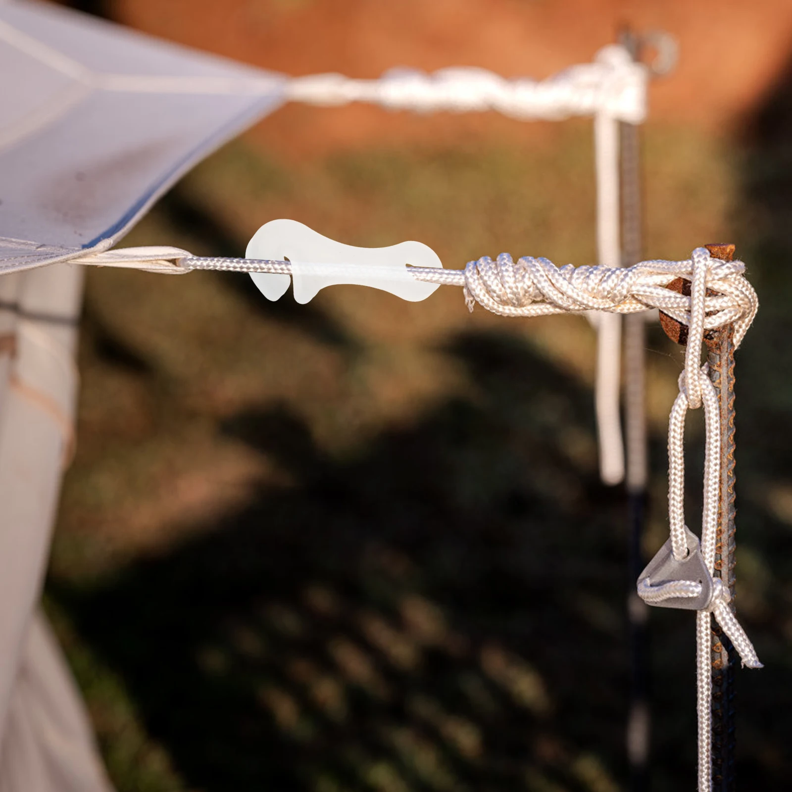 

20 Pcs Outdoor Wind Rope Buckle Backpacking Tent Accessories White Plastic Guyline Cord Tensioner